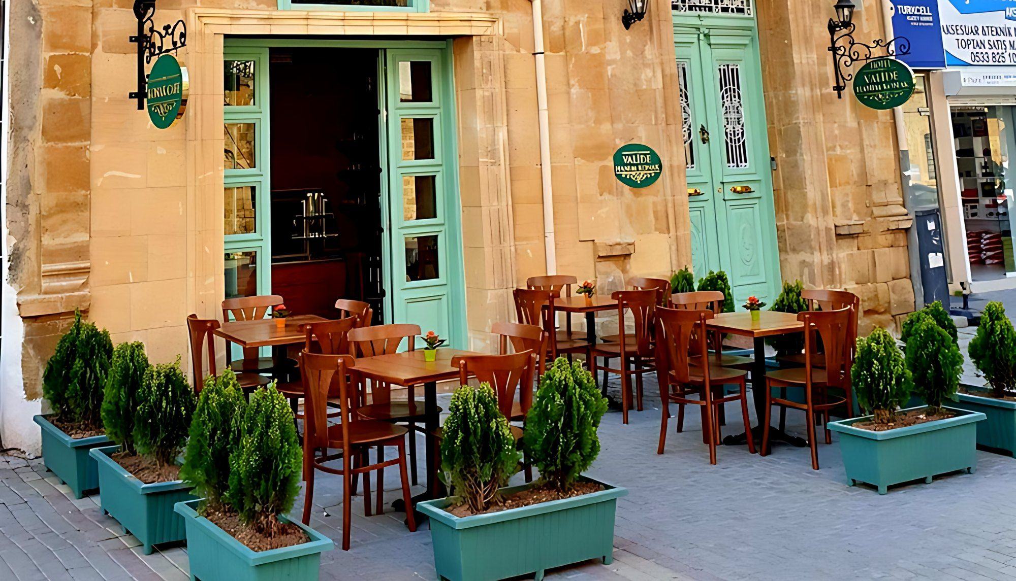 Café terrace and façade